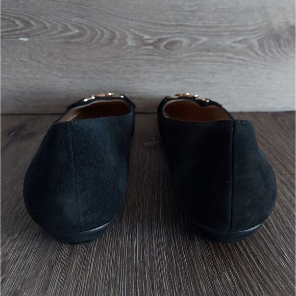 Next Black Suede Flats with Gold Accents 9 - Picture 5 of 10